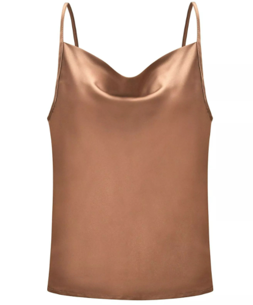 Camisole Bottoming Chiffon Top S / Khaki - ENCHANTE VOGUE