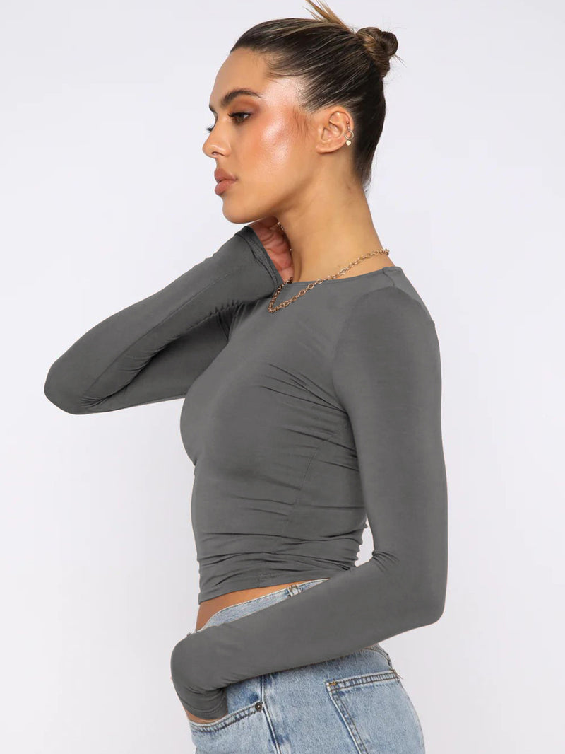 Tight Casual Long Sleeve Breathable Top