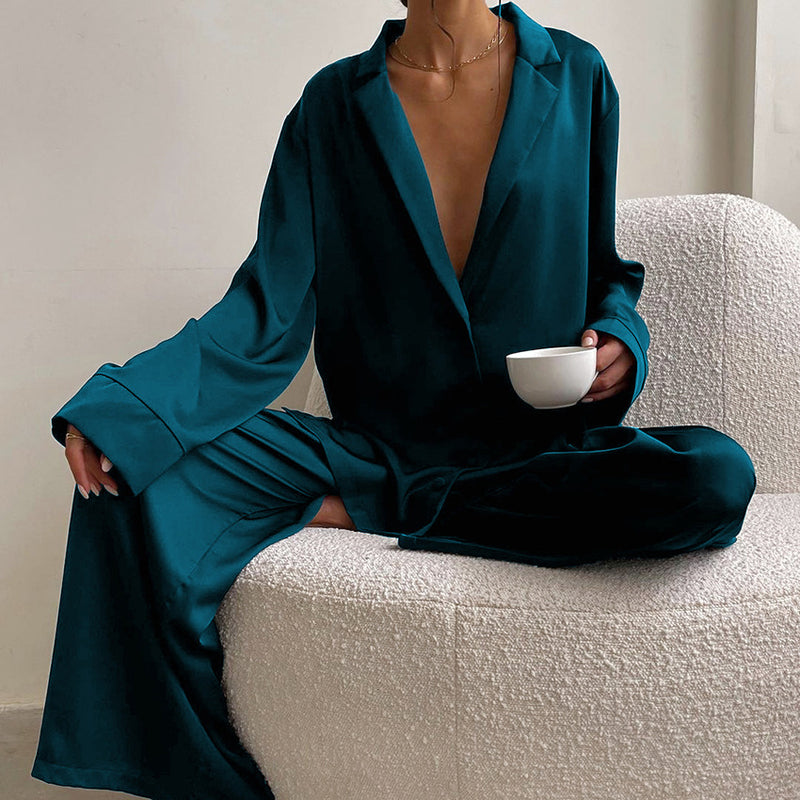 Thin Silk Loose Loungewear Set