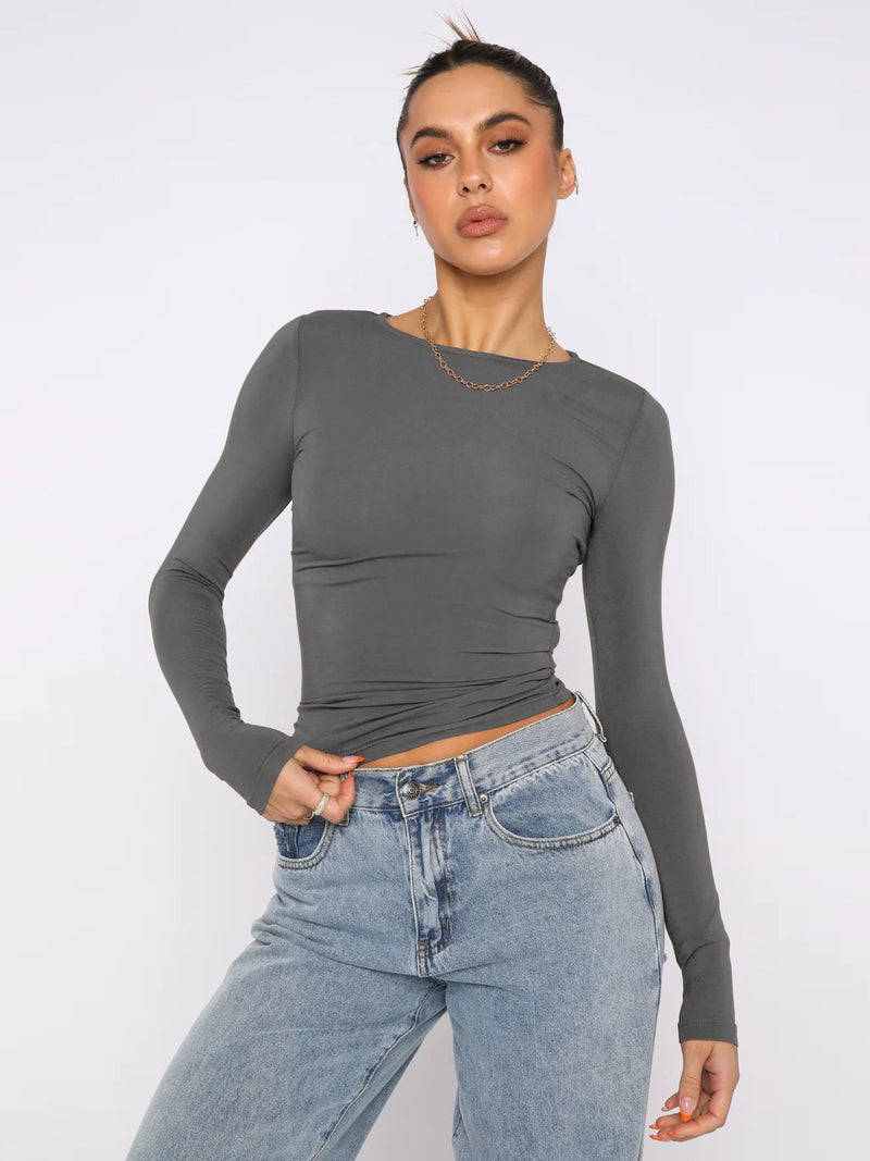 Tight Casual Long Sleeve Breathable Top