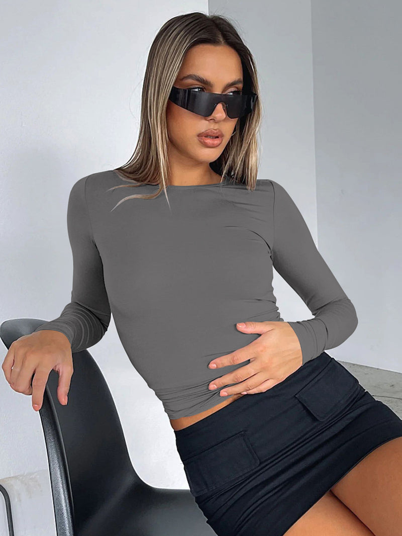 Tight Casual Long Sleeve Breathable Top