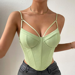 Diamond Slim Fit Boning Corset Top XS / Light Green - ENCHANTE VOGUE