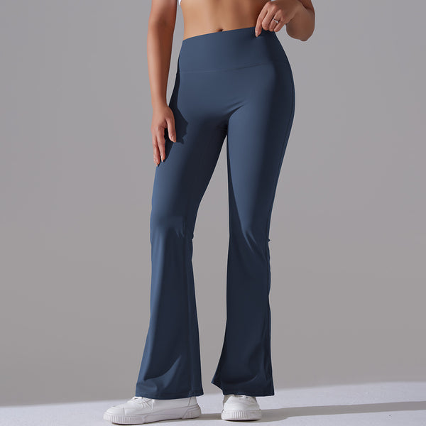 Slim Fit Hip High Waist Wide Leg Trouser S / Navy Blue - ENCHANTE VOGUE