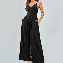 Casual Sling Backless High Waist Jumpsuit XS / Black - ENCHANTE VOGUE