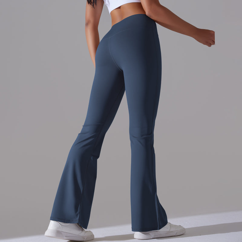 Slim Fit Hip High Waist Wide Leg Trouser S / Navy Blue - ENCHANTE VOGUE