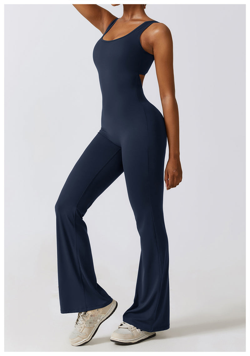 Cutout One Piece Pull Jumpsuit S / Black - ENCHANTE VOGUE